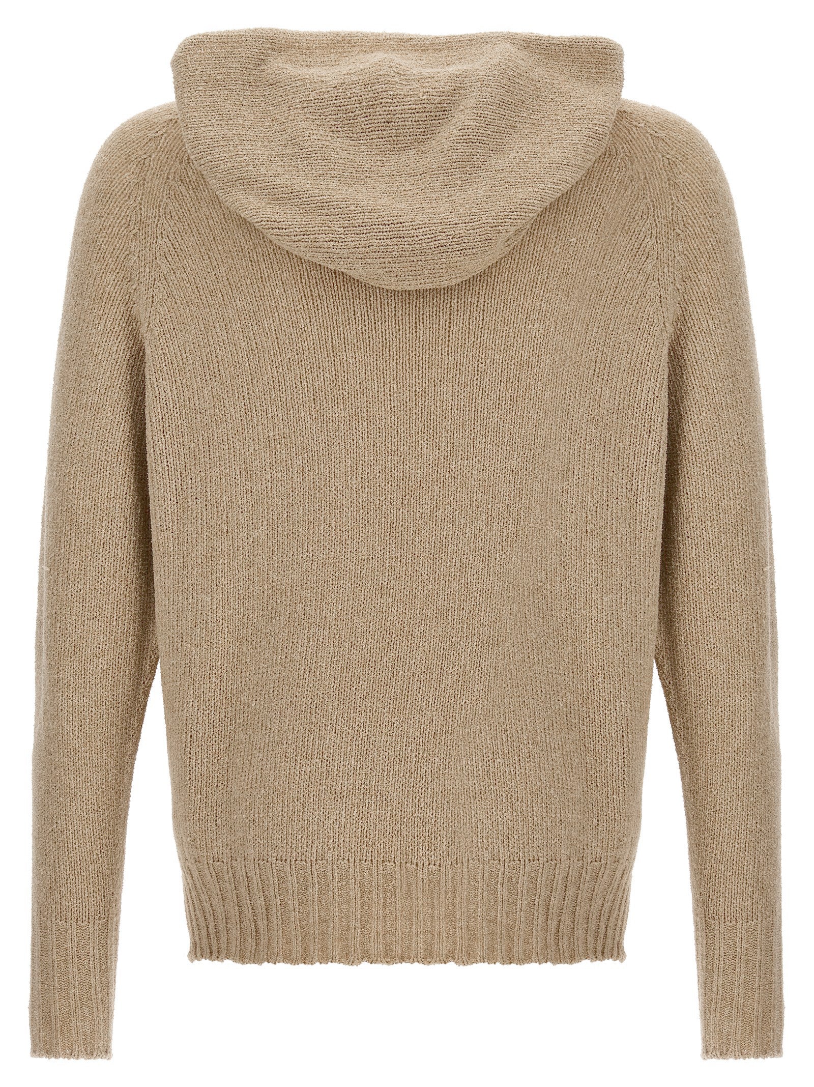 MA'RY'YA Beige Virgin Wool Men's Cardigan