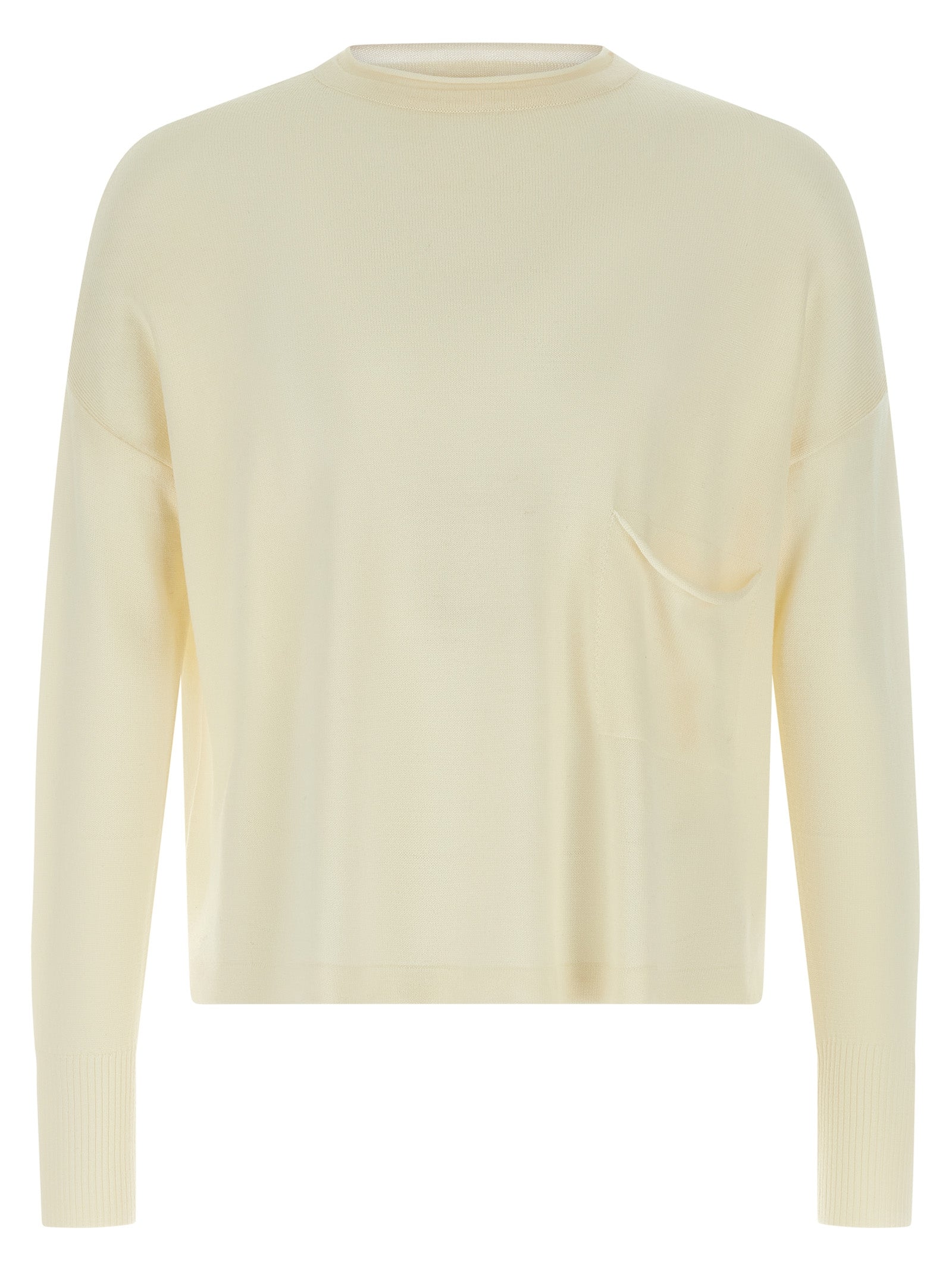 MA'RY'YA White Virgin Wool Men's Cardigan