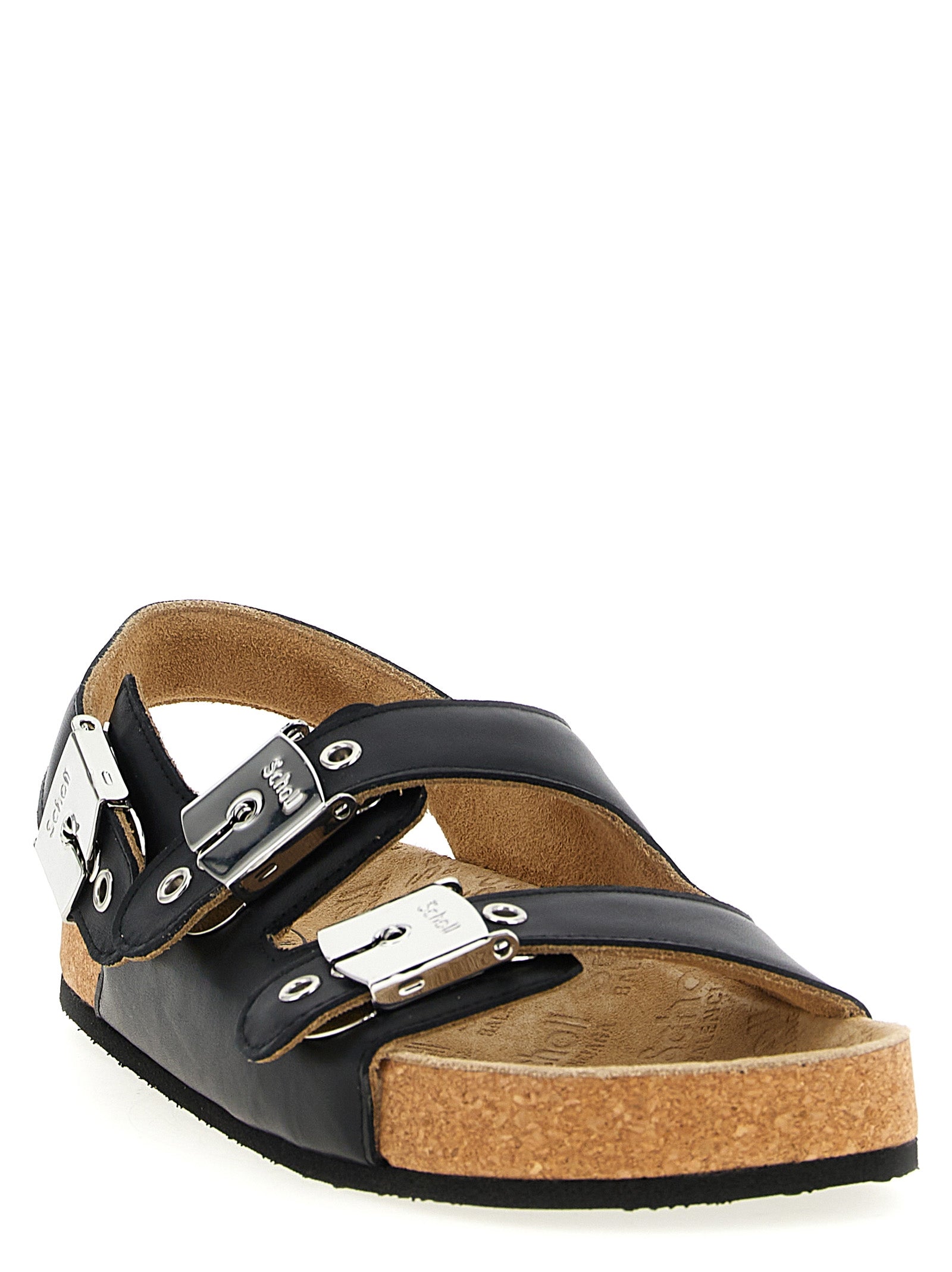 Balenciaga Black Calfskin Flat Women's Sandals