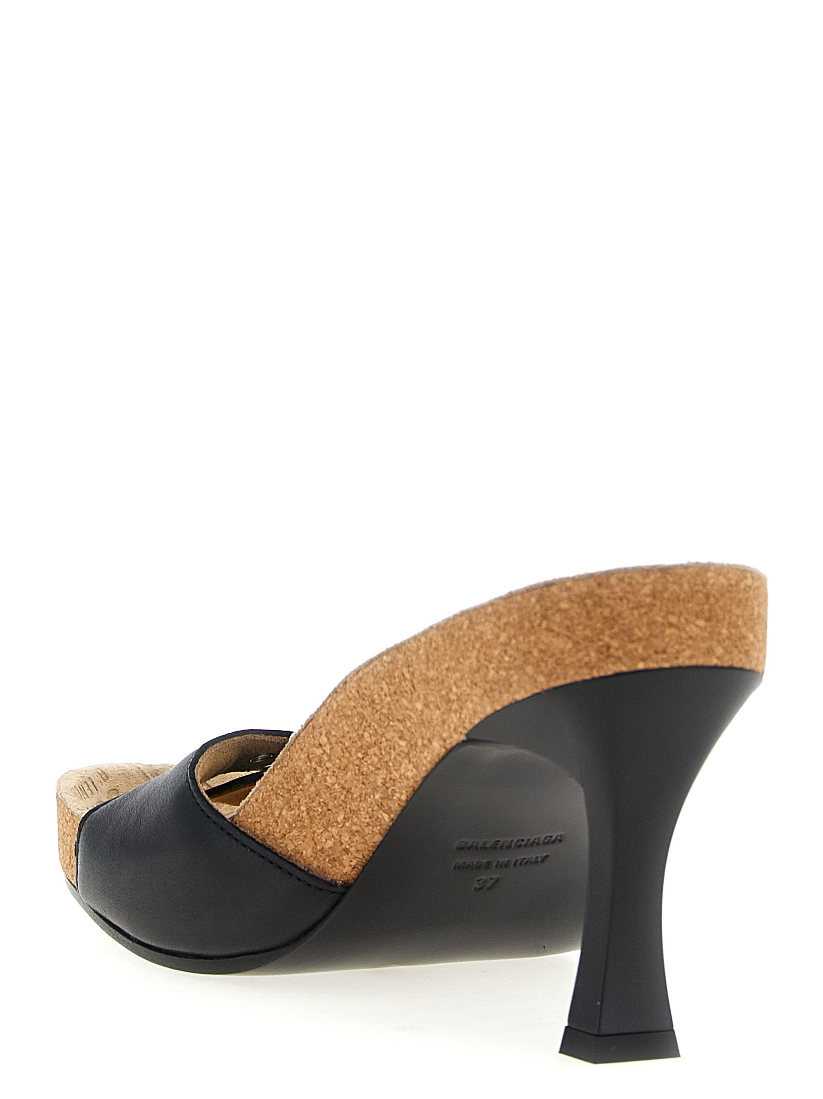 Balenciaga Black Calfskin Stiletto Heel Women's Sandals