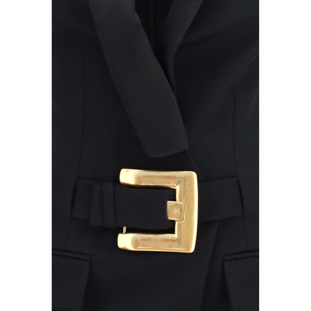 Balmain Black Wool Oves Aries Casual Women's Dress