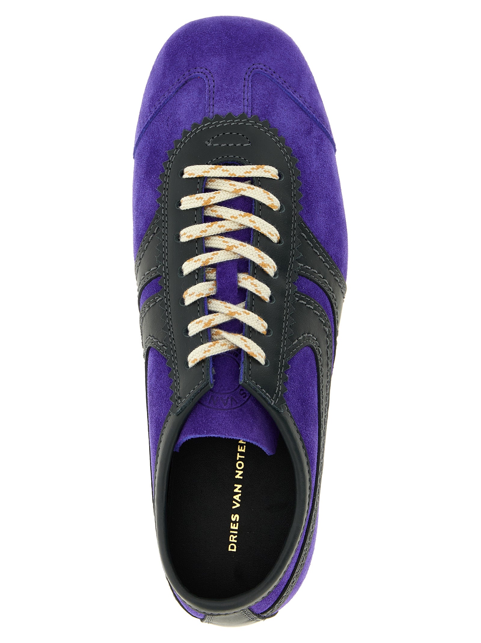 Dries Van Noten Purple Calfskin Low Top Women's Sneakers