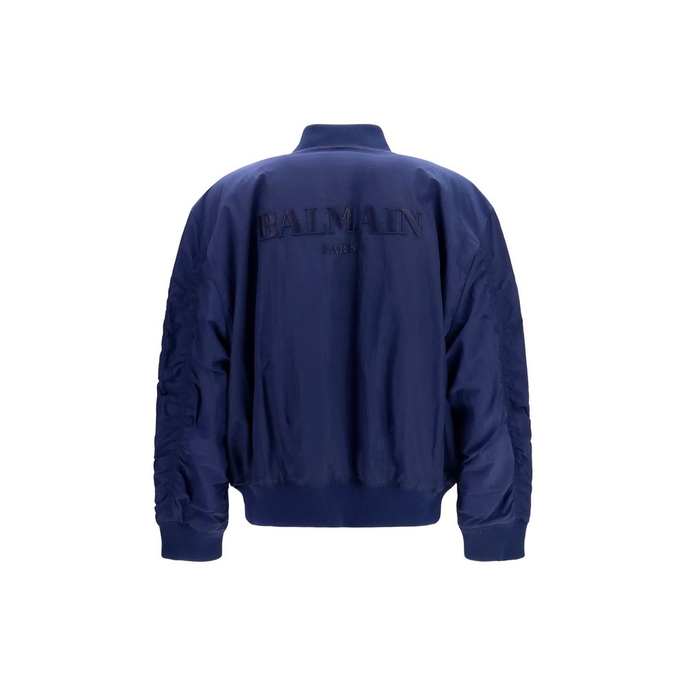 Balmain Blue Polyamide Men's Bomber