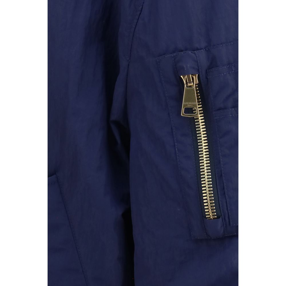 Balmain Blue Polyamide Men's Bomber