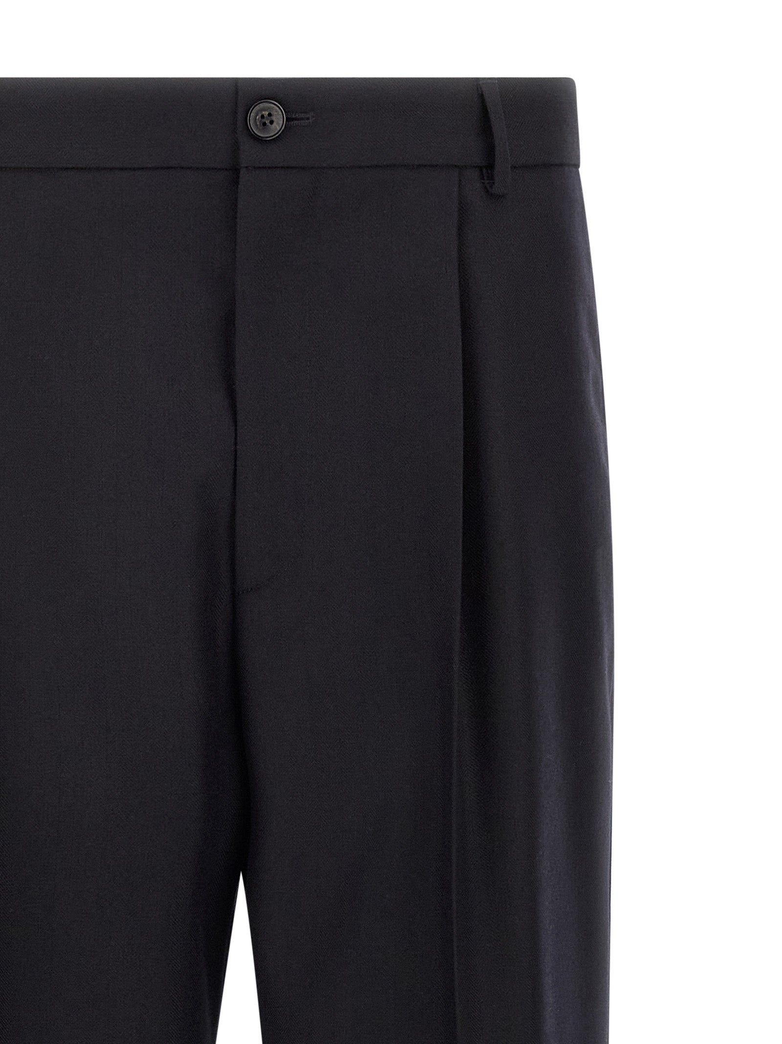 Dries Van Noten Blue Wool Dress Men's Pants