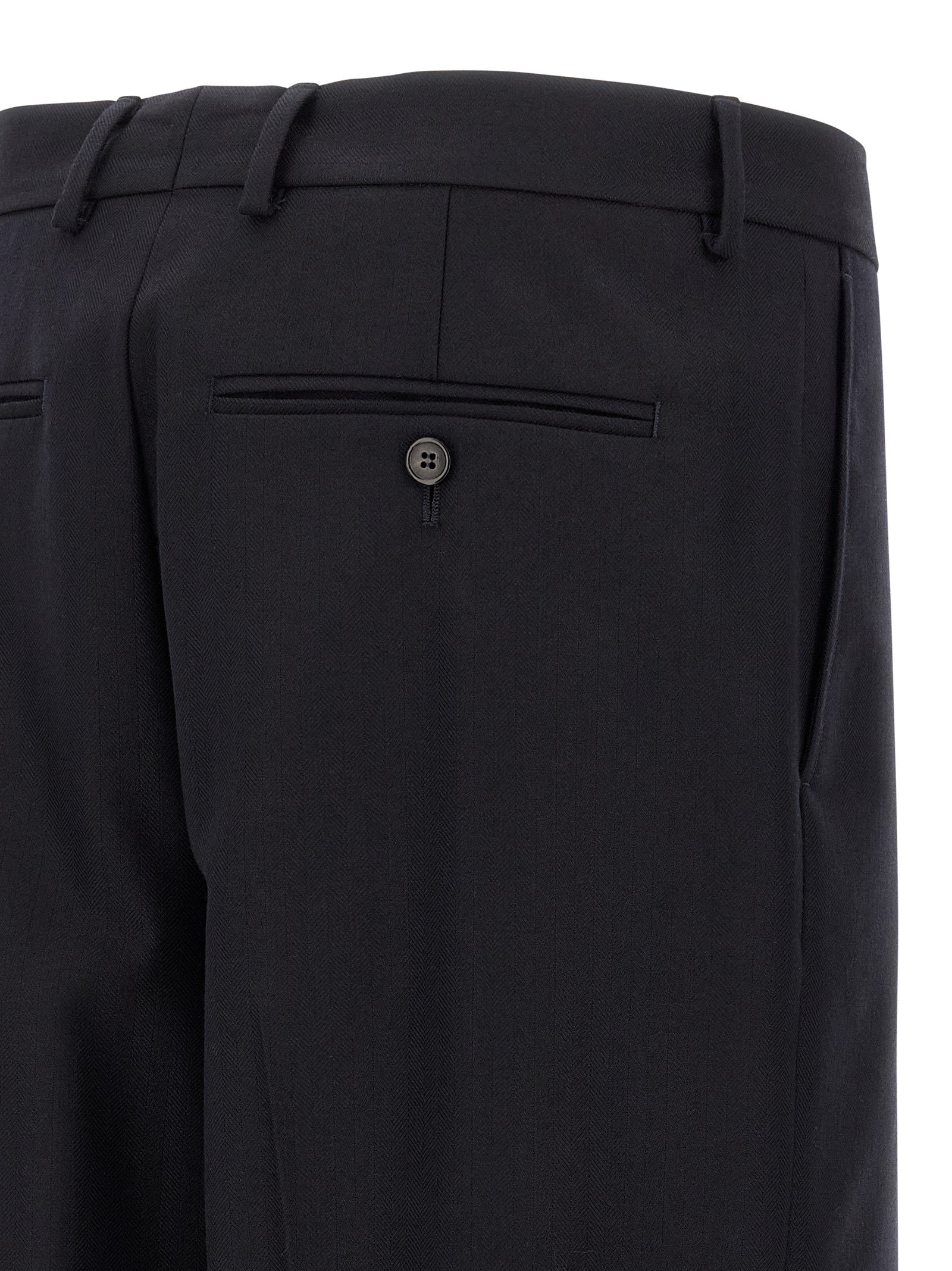 Dries Van Noten Blue Wool Dress Men's Pants