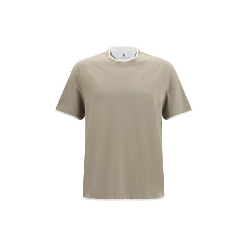 Brunello Cucinelli Bicolor Cotton Men's T-Shirt