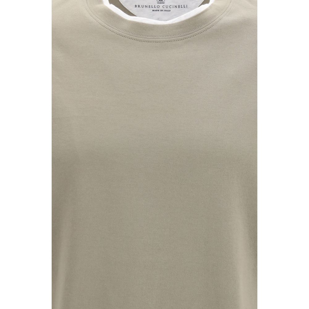 Brunello Cucinelli Bicolor Cotton Men's T-Shirt