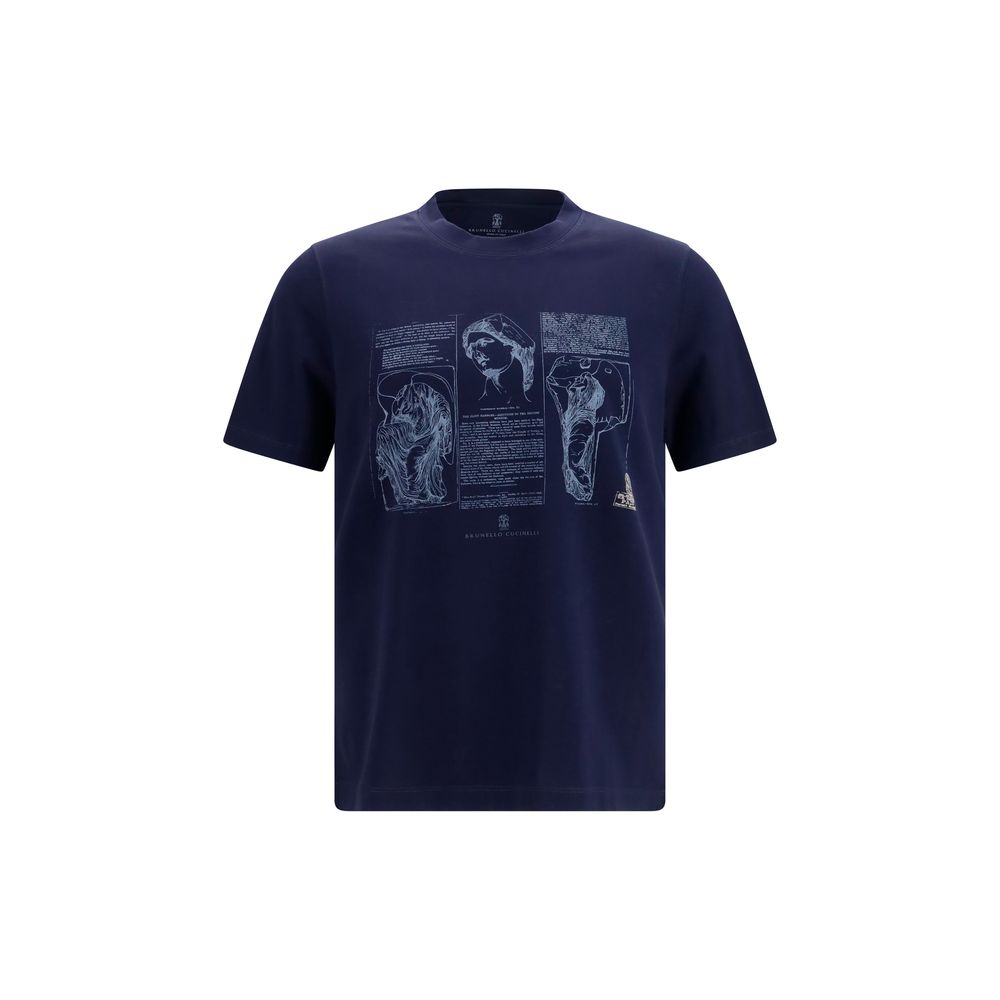 Brunello Cucinelli Blue Cotton Men's T-Shirt