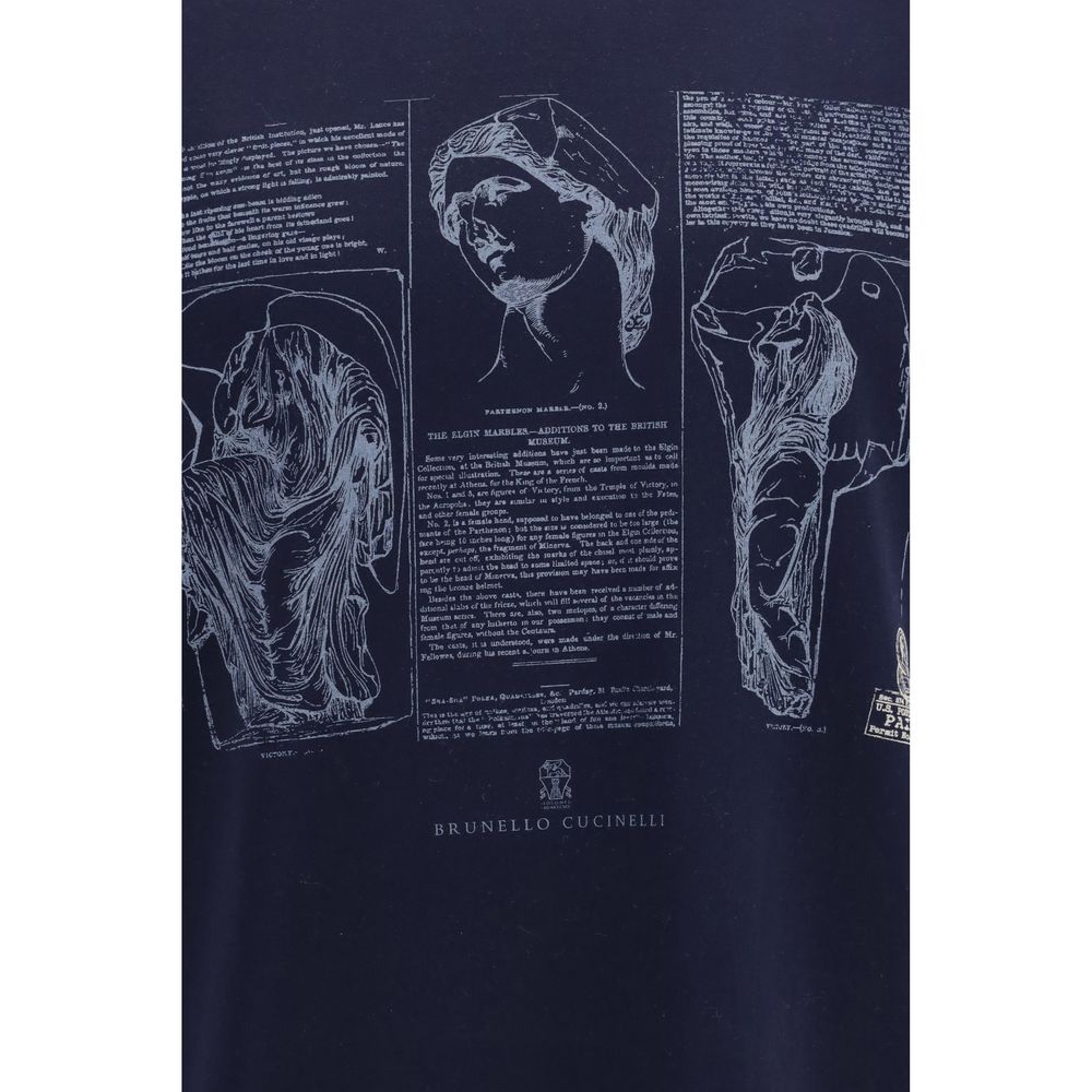 Brunello Cucinelli Blue Cotton Men's T-Shirt