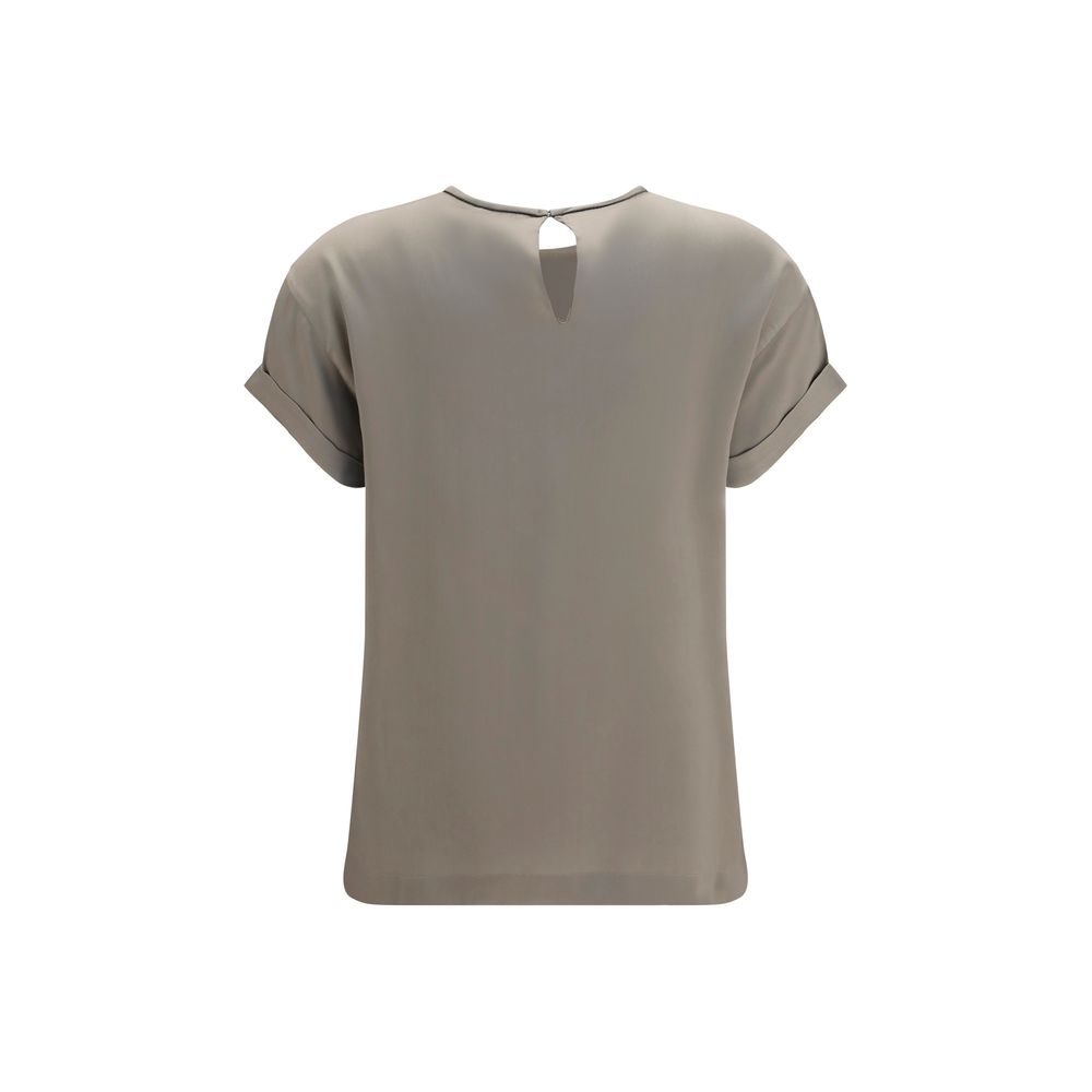 Brunello Cucinelli Beige Elastane Women's Blouse