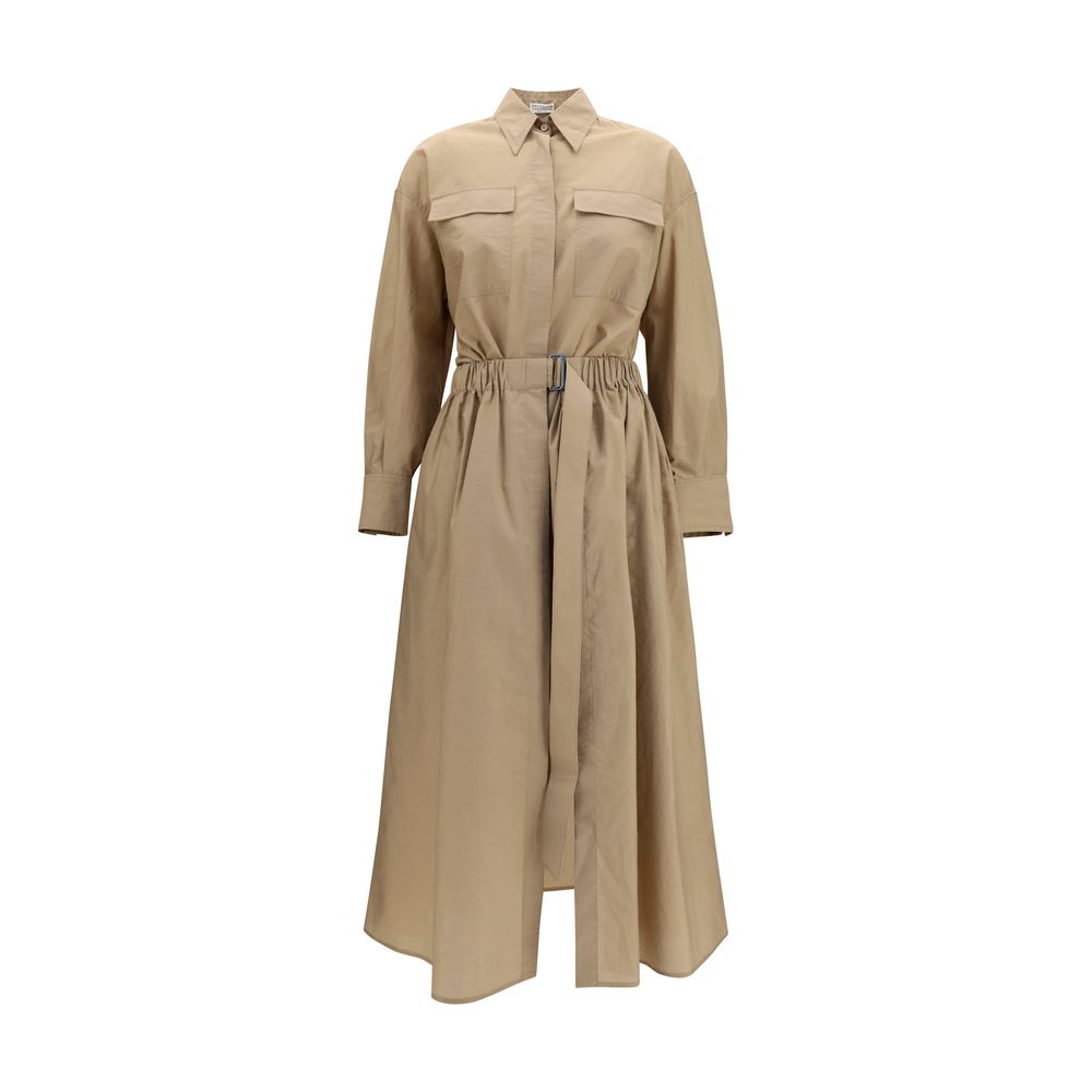 Brunello Cucinelli Beige Cotton Casual Women's Dress