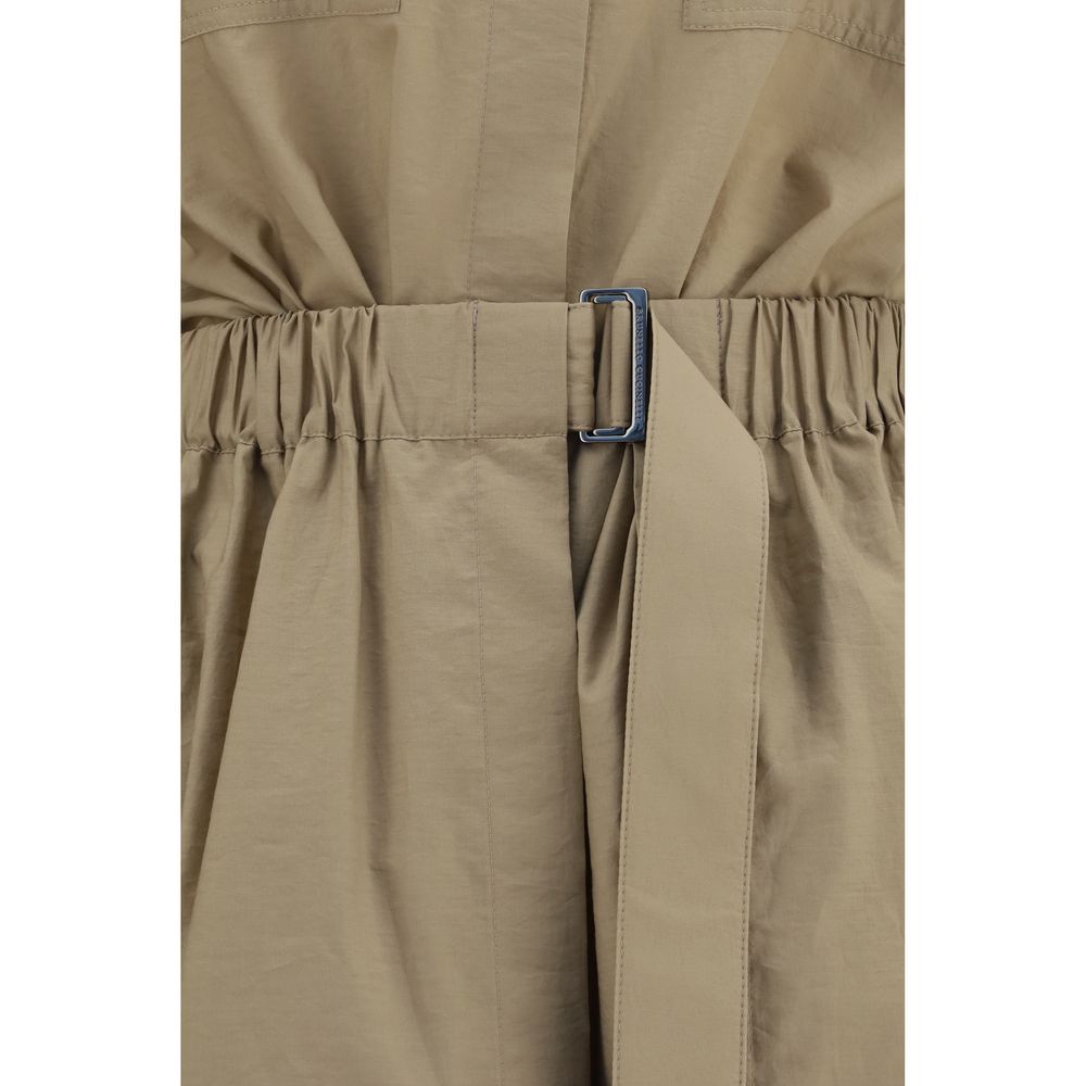 Brunello Cucinelli Beige Cotton Casual Women's Dress