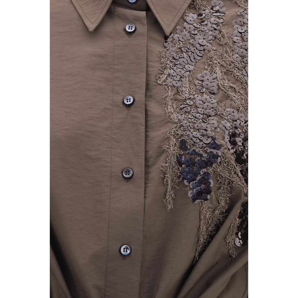 Brunello Cucinelli Brown Cotton Casual Women's Dress