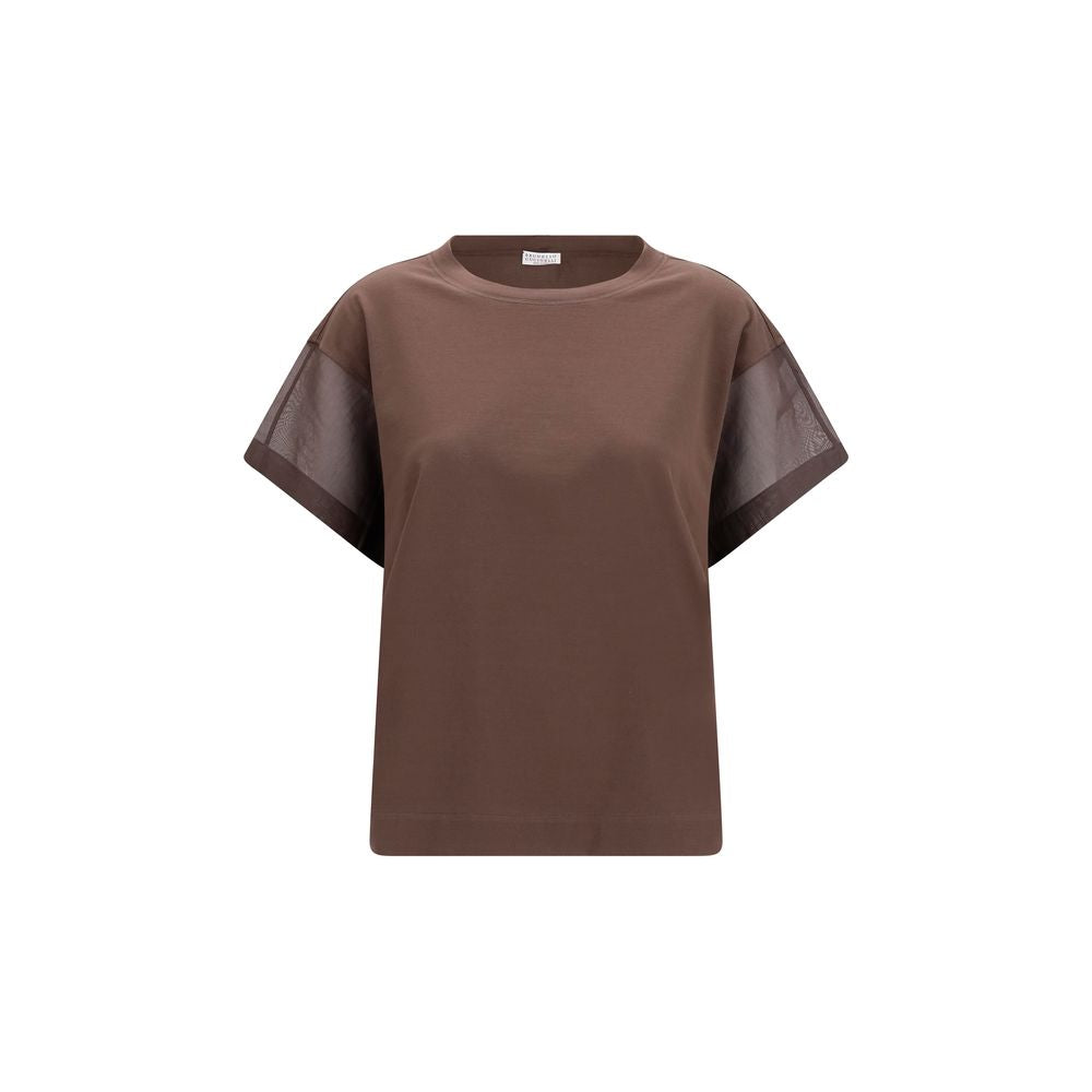 Brunello Cucinelli Brown Cotton Women's T-Shirt