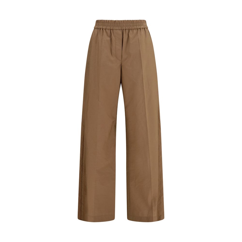 Brunello Cucinelli Brown Cotton Casual Women's Pants