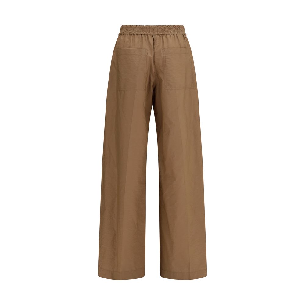 Brunello Cucinelli Brown Cotton Casual Women's Pants