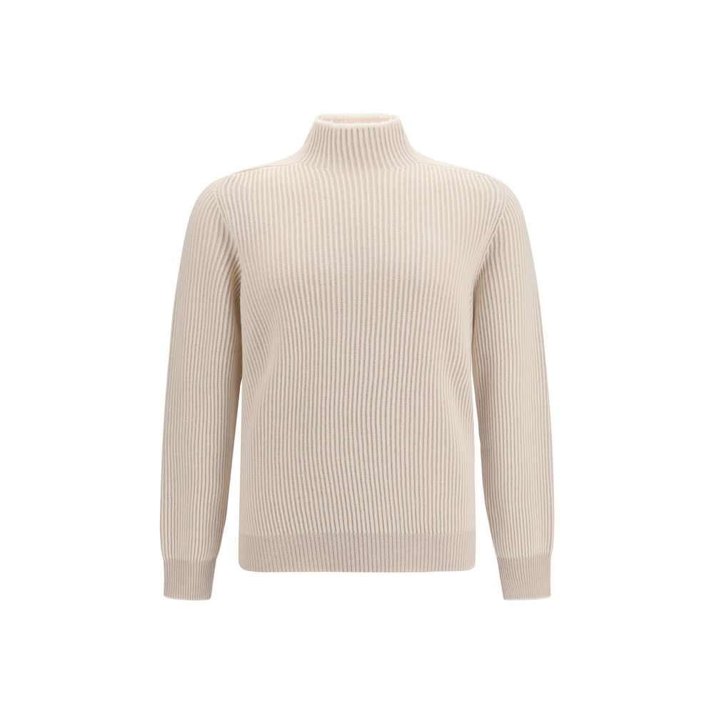 Brunello Cucinelli Beige Cashmere Men's Turtleneck