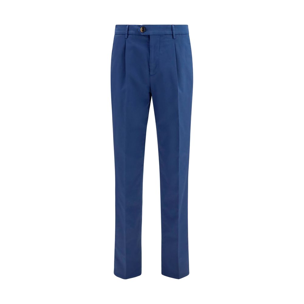 Brunello Cucinelli Blue Cotton Chino Men's Pants
