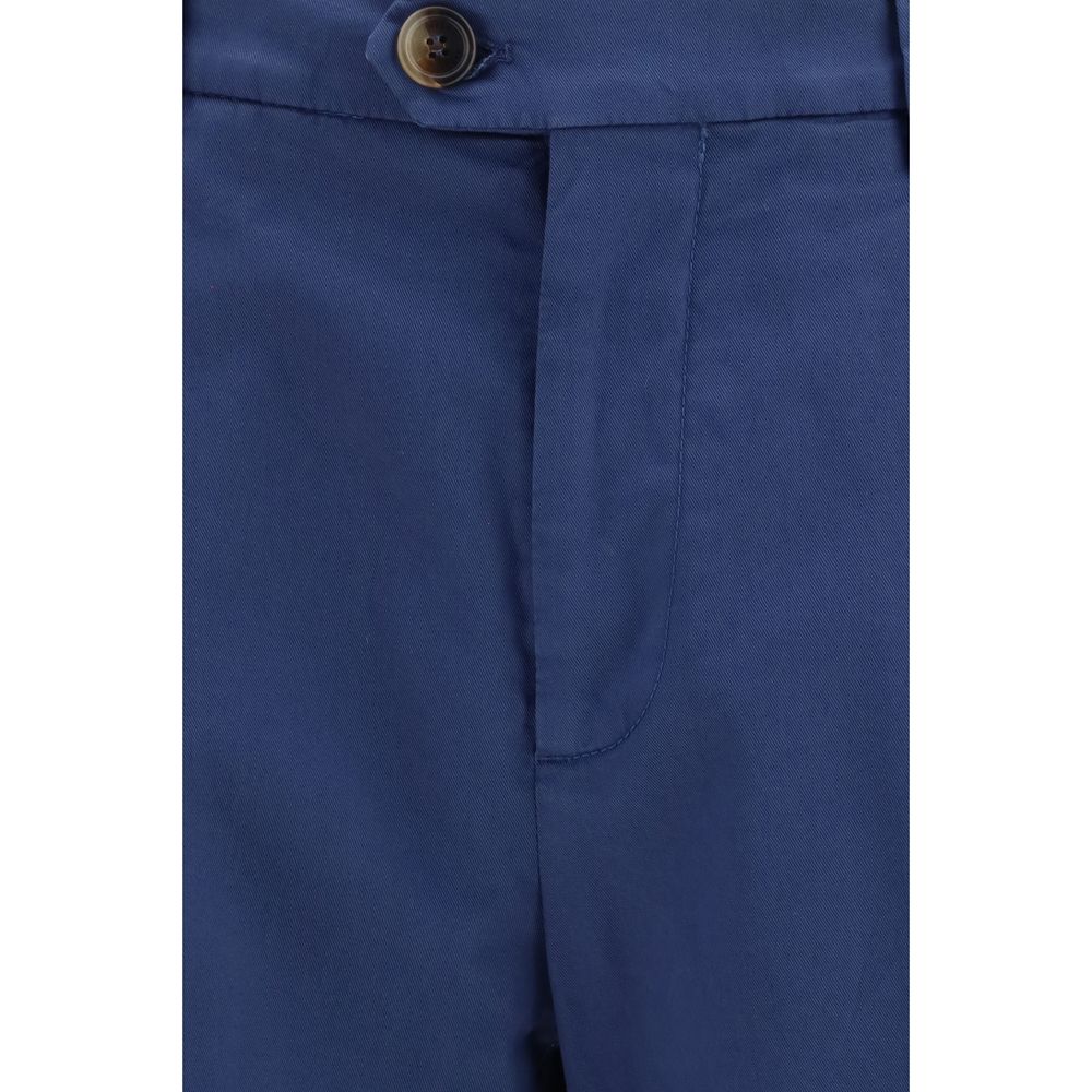 Brunello Cucinelli Blue Cotton Chino Men's Pants