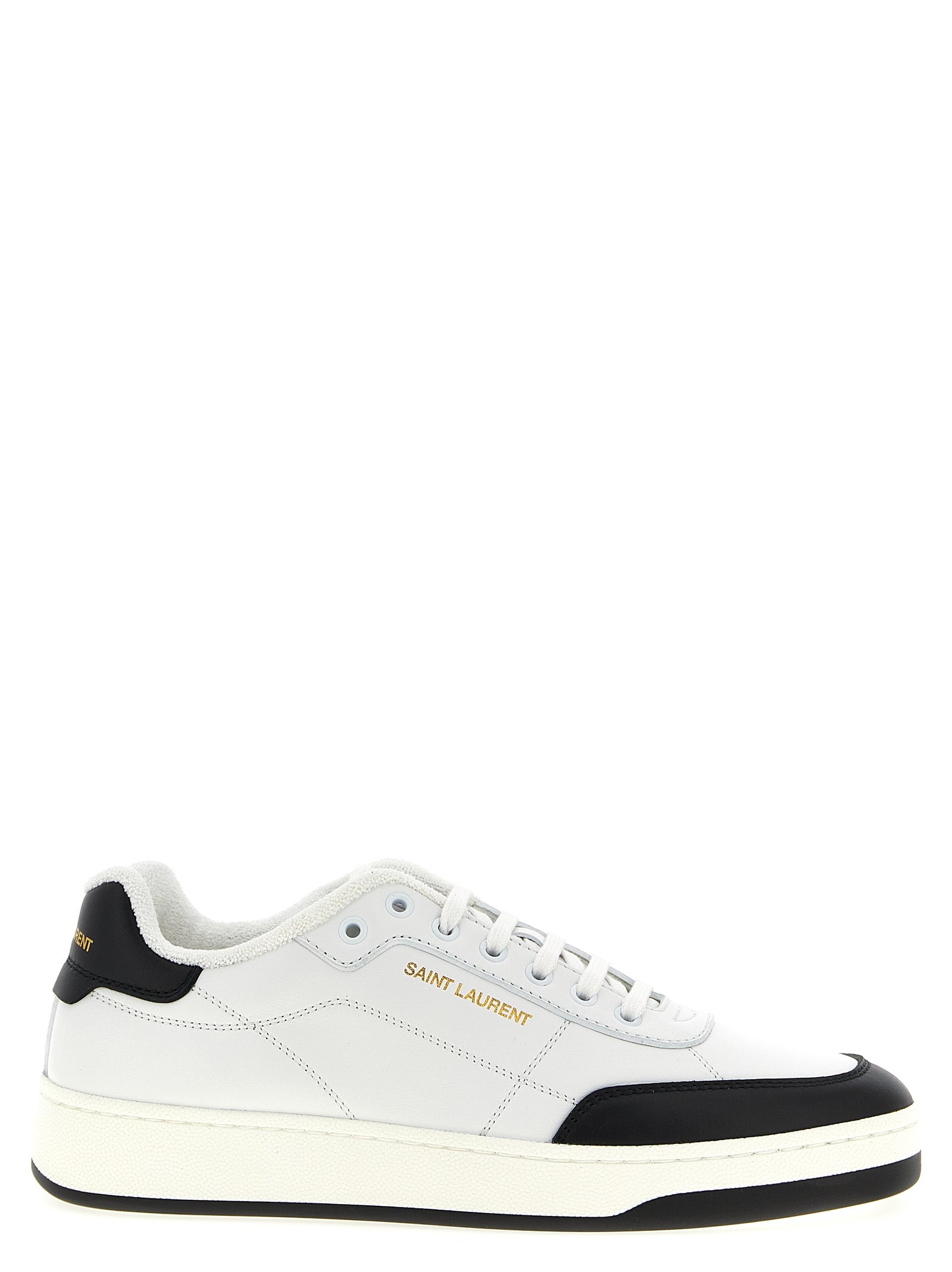 Saint Laurent Bicolor Calfskin Low Top Men's Sneakers