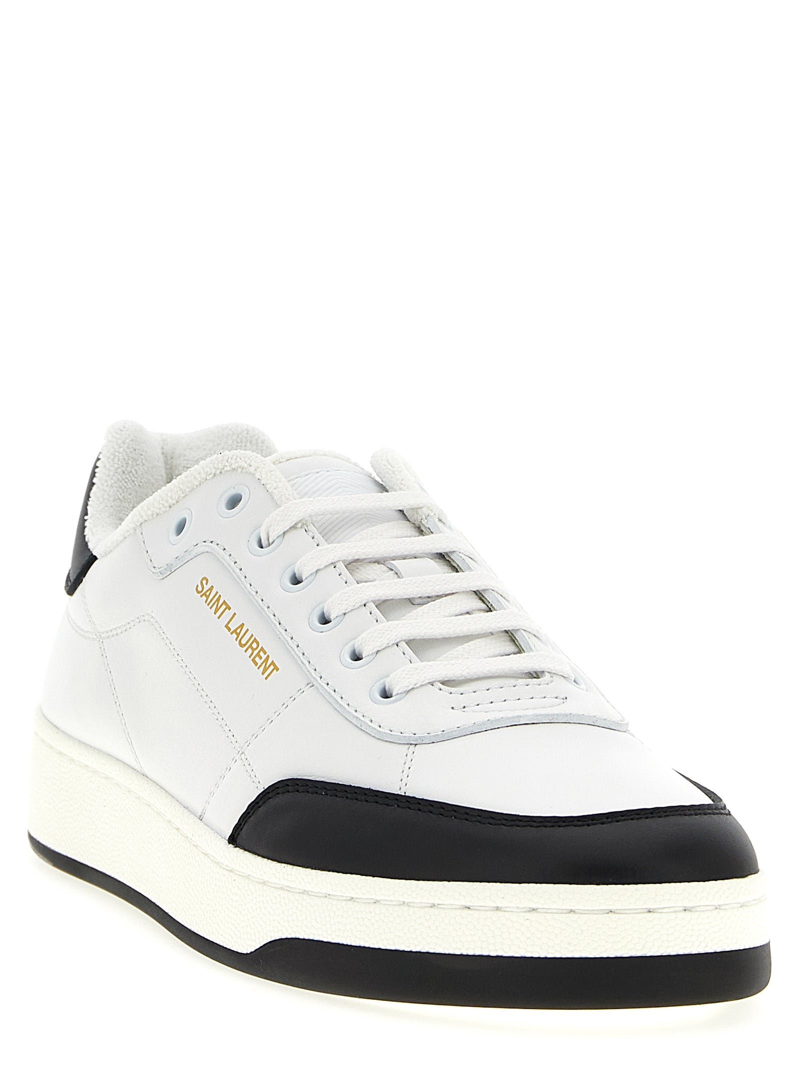 Saint Laurent Bicolor Calfskin Low Top Men's Sneakers