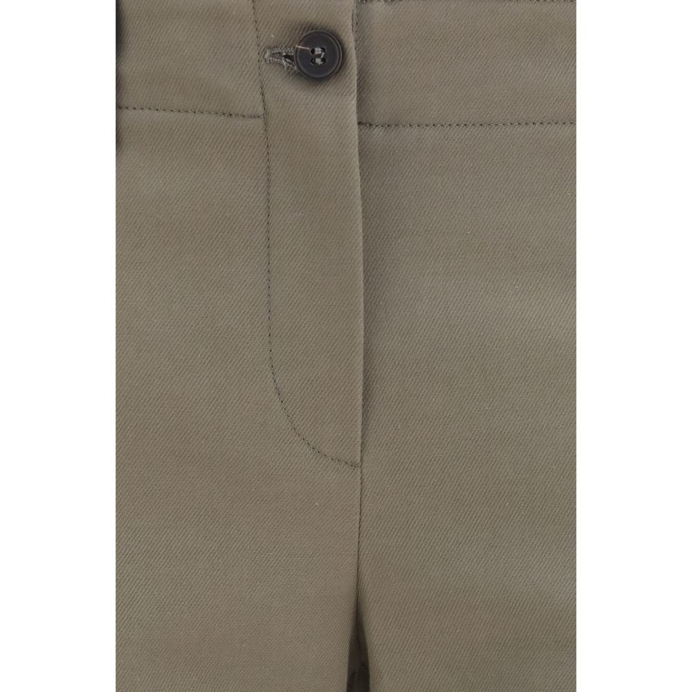 Brunello Cucinelli Brown Cotton Flared Women's Pants