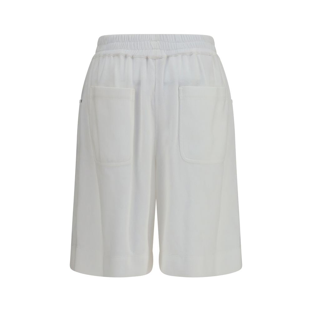 Brunello Cucinelli White Cotton Bermuda Women's Shorts