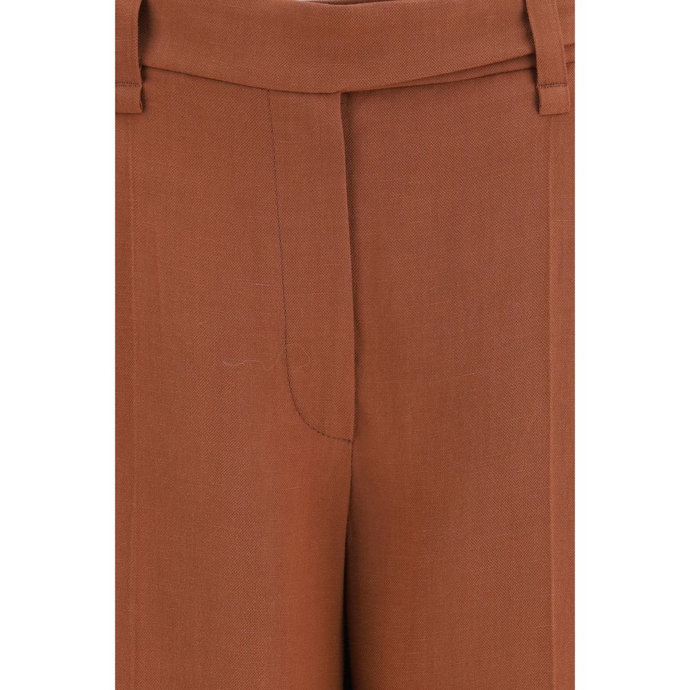 Brunello Cucinelli Brown Viscose Casual Women's Pants