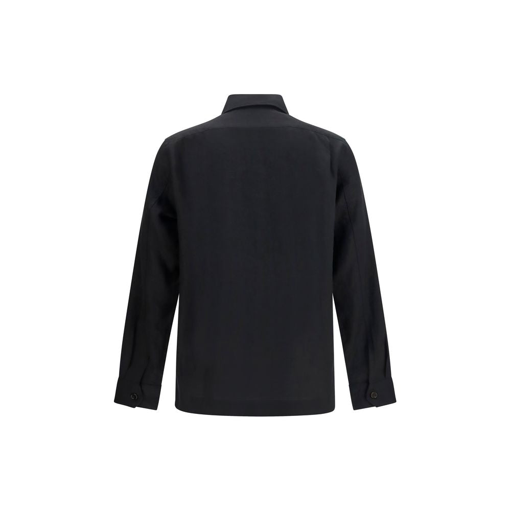 Brunello Cucinelli Black Linen Denim Men's Jacket