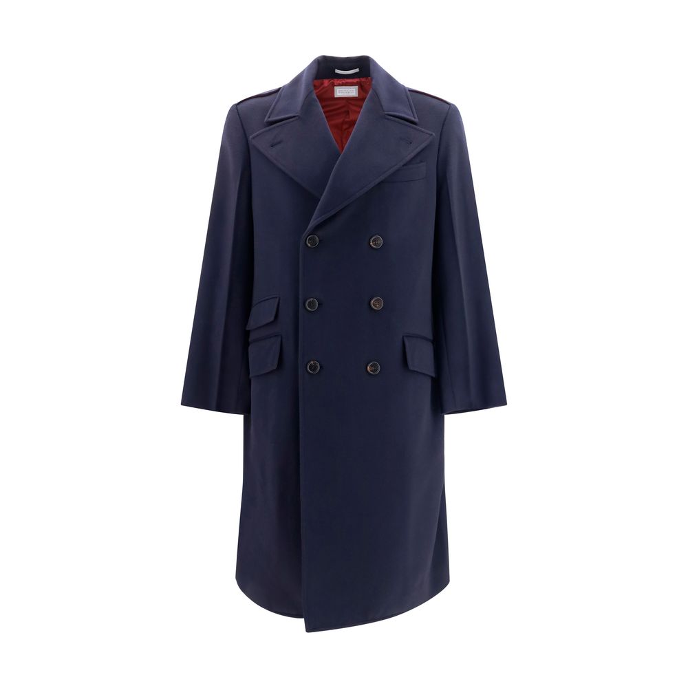 Brunello Cucinelli Blue Wool Oves Aries Men's Coat