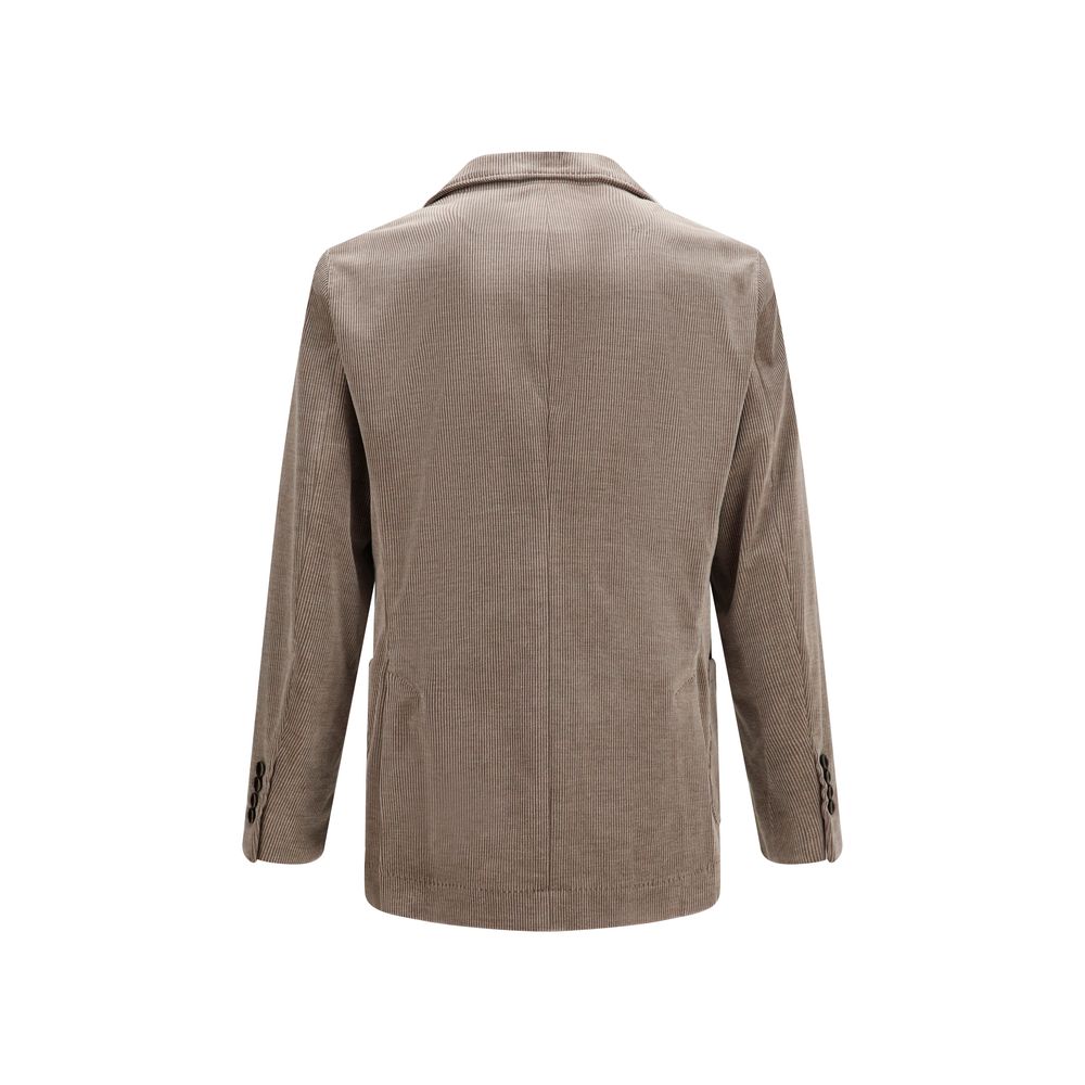 Brunello Cucinelli Gray Cotton Full-Length Men's Jacket