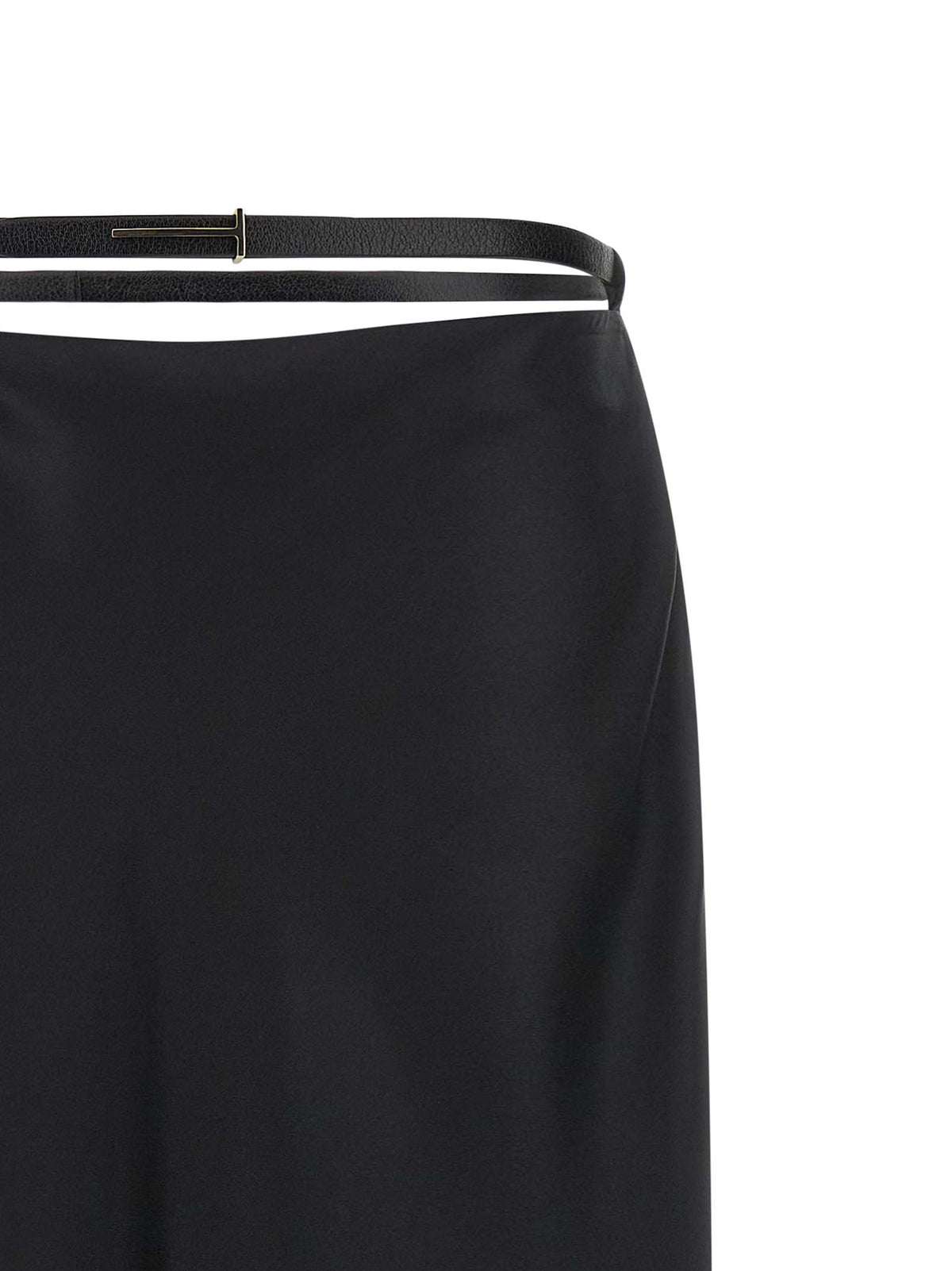 Tom Ford Black Silk Midi Women's Skirt