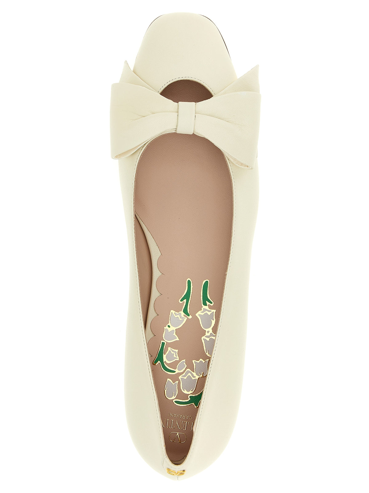 Valentino Garavani White Leather Ballet Women's Flats