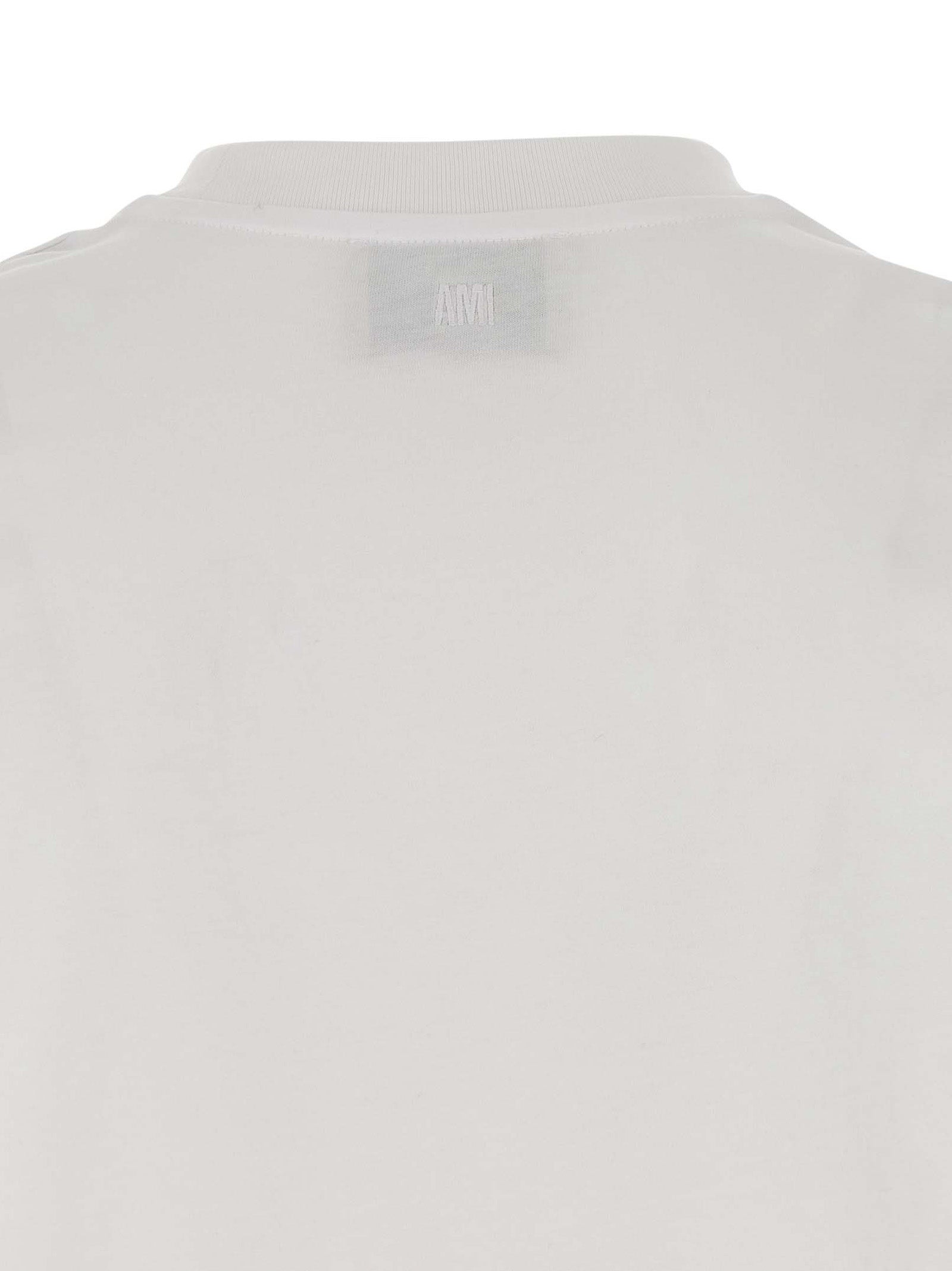 Ami Paris White Cotton Men's T-Shirt