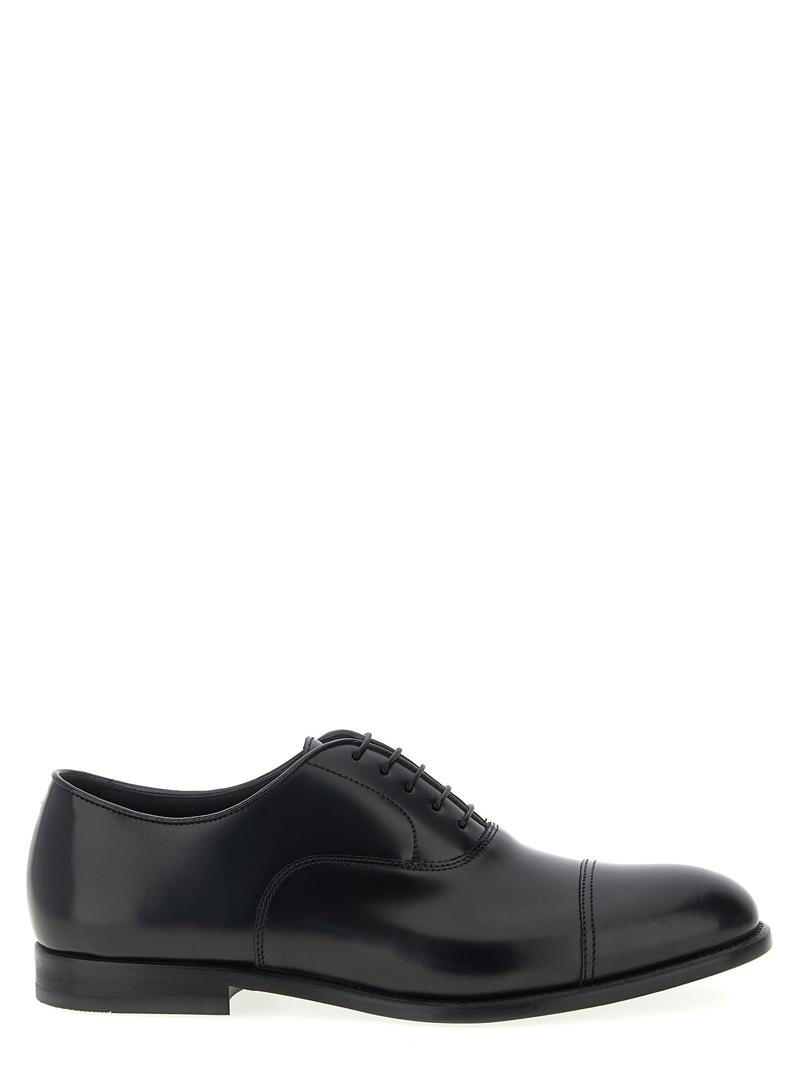 Doucal's Black Calfskin Oxfords And Men's Derbies