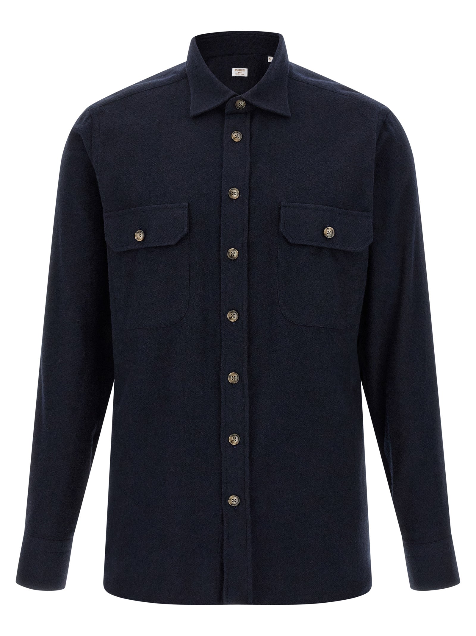 BORRIELLO Blue Cotton Men's Blouse