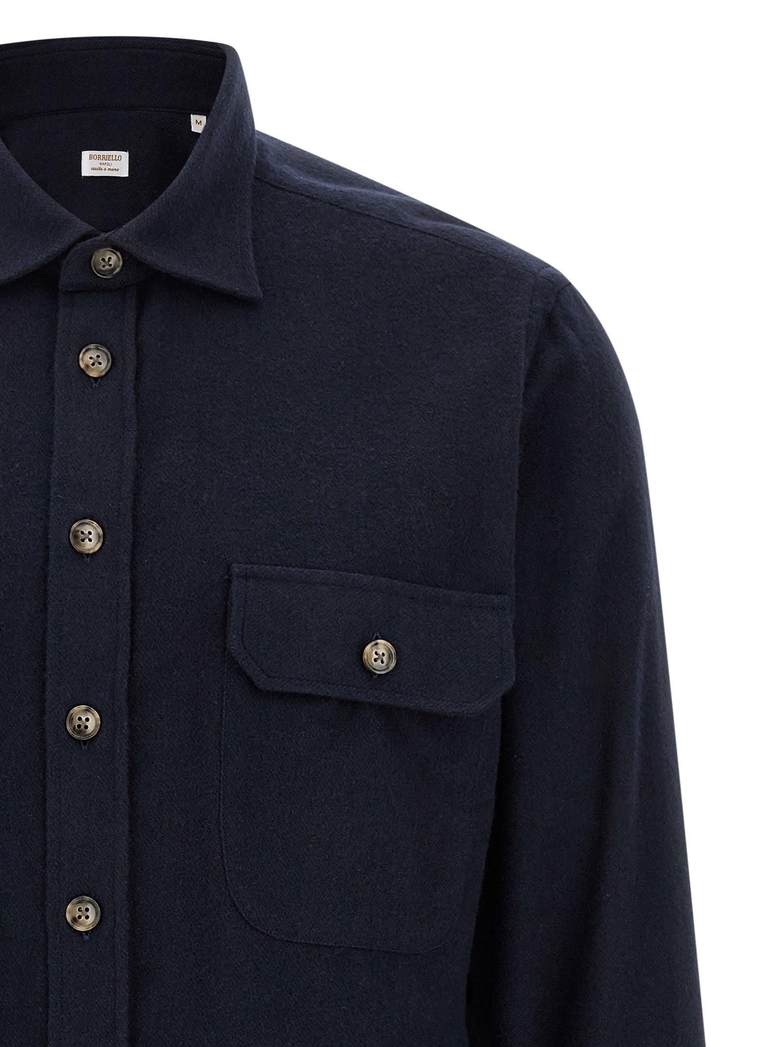 BORRIELLO Blue Cotton Men's Blouse