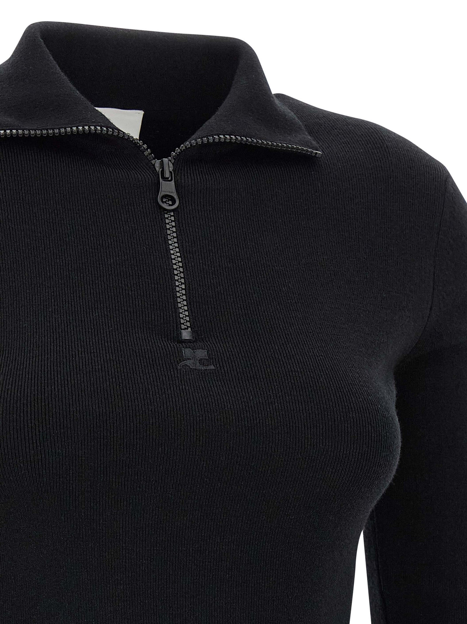 Courrèges Black Merino Wool Short Women's Dress