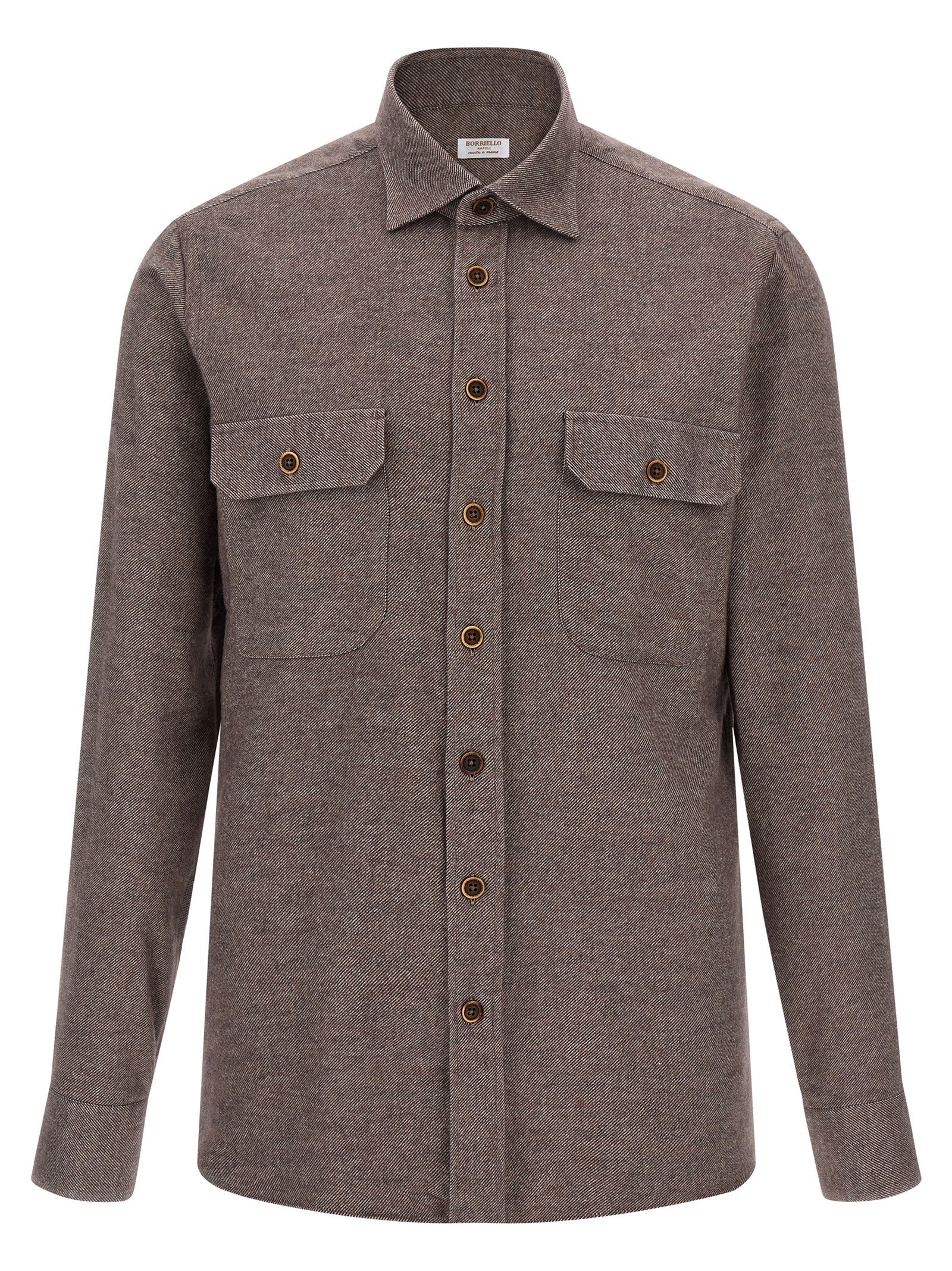 BORRIELLO Brown Cotton Men's Blouse