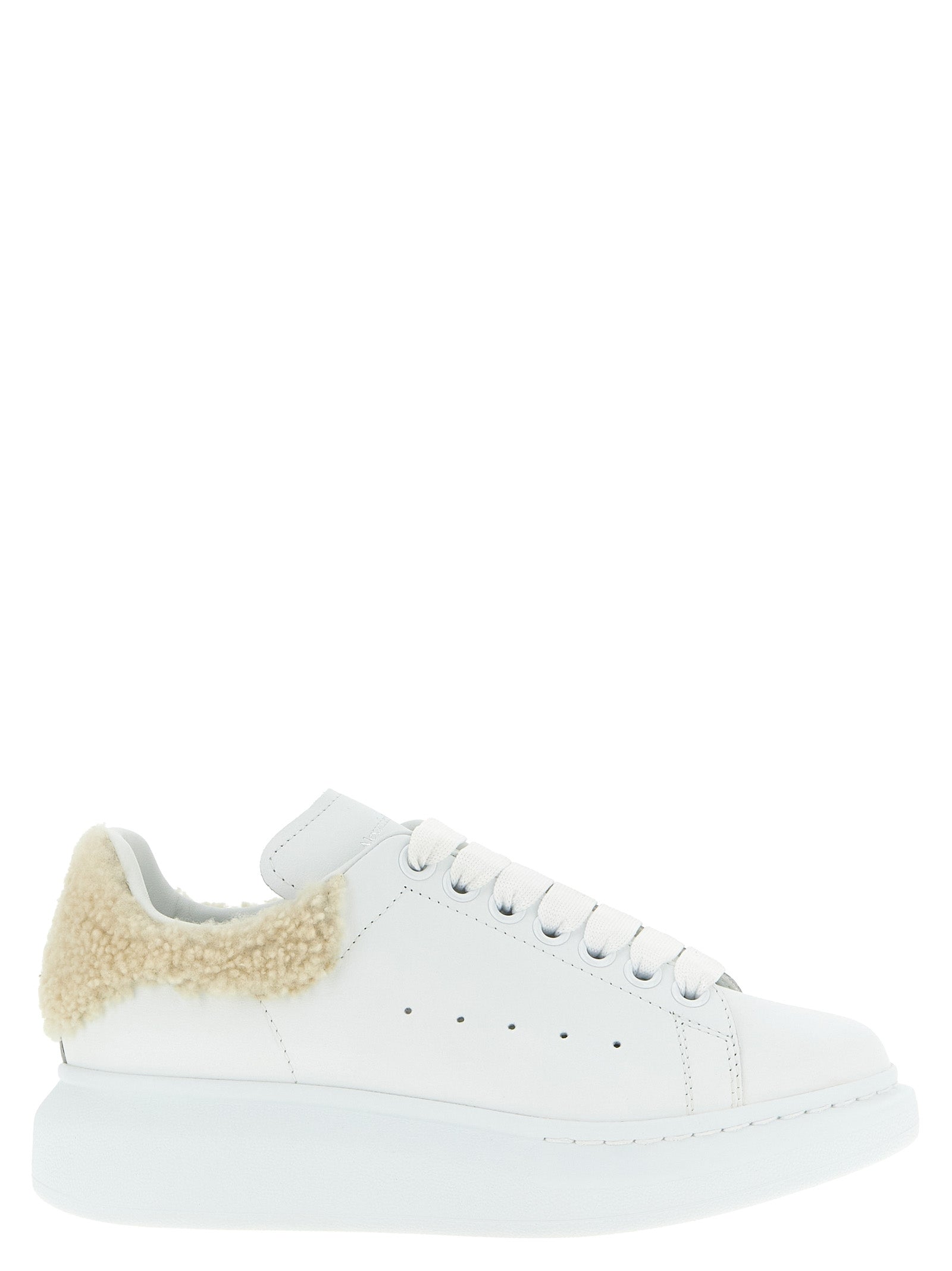 Alexander McQueen Beige Calfskin Chunky Women's Sneakers