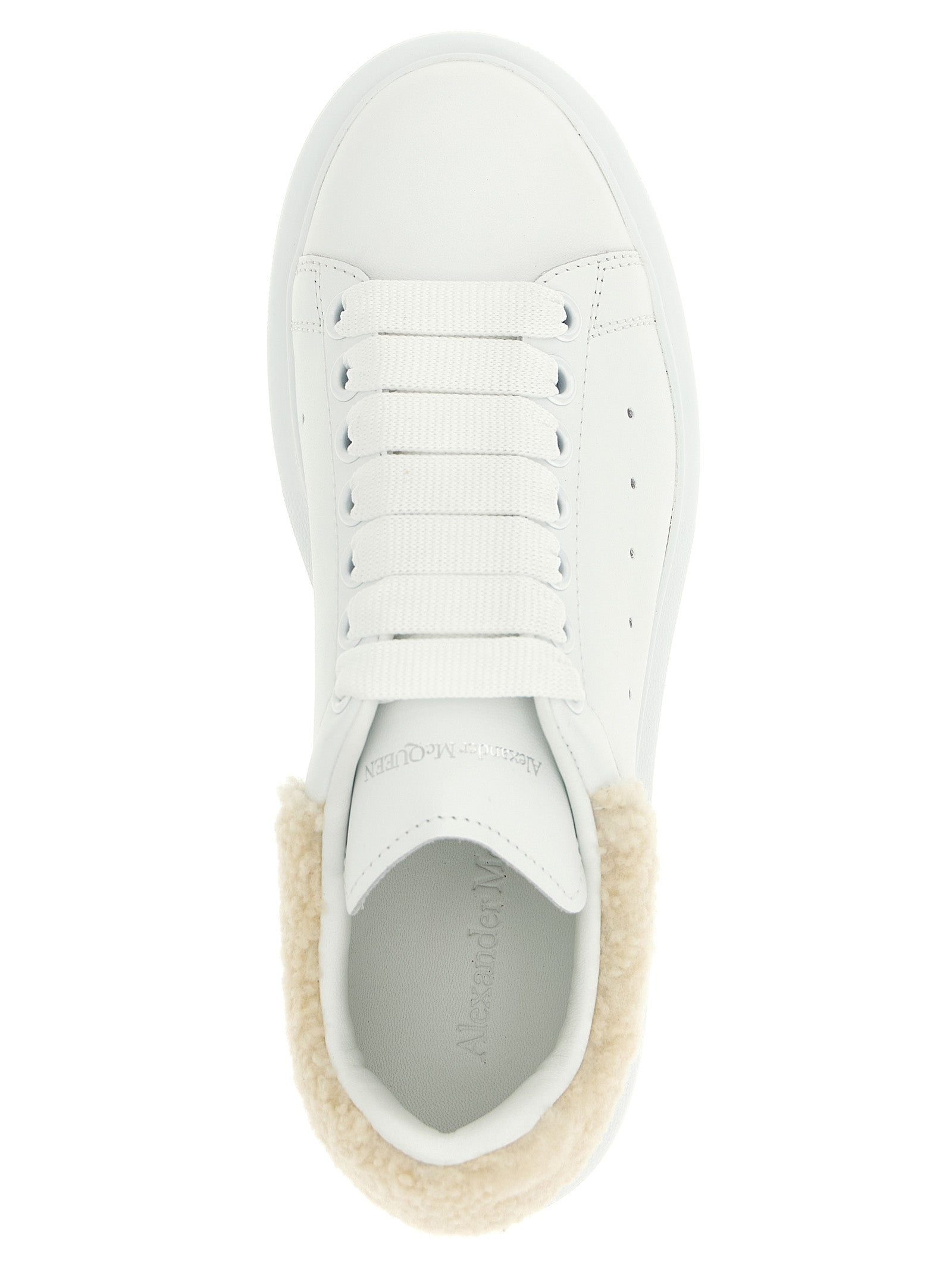 Alexander McQueen Beige Calfskin Chunky Women's Sneakers