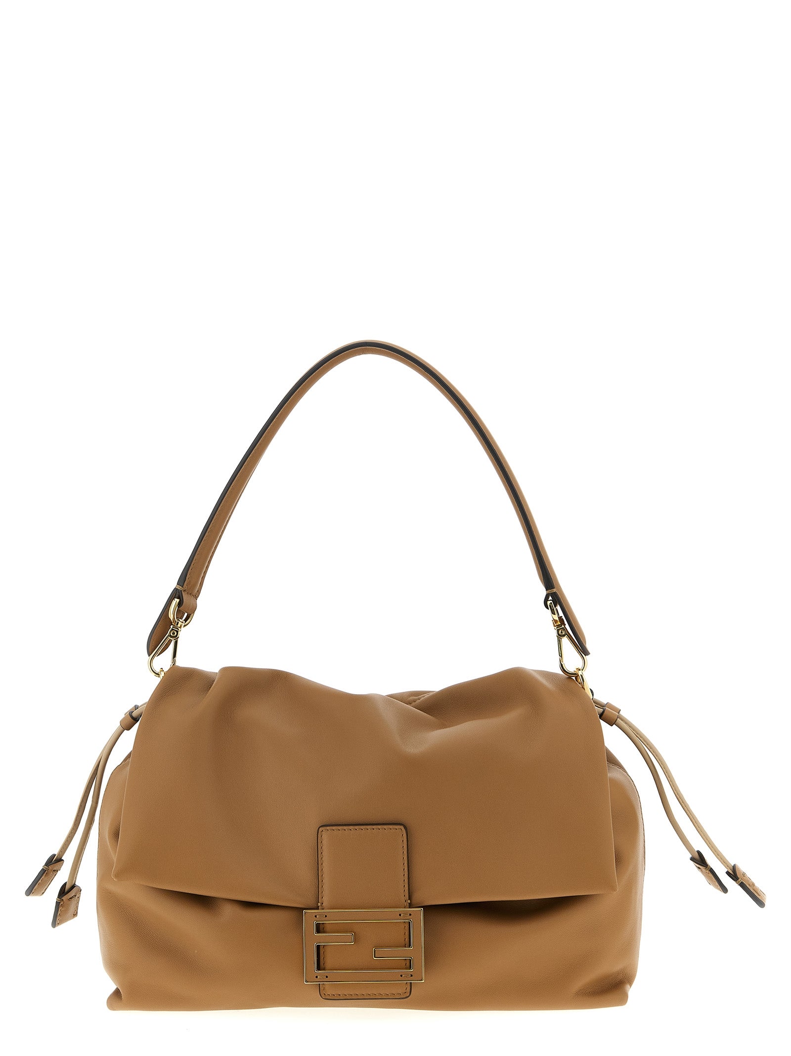 Fendi Beige Lamb Leather Shoulder Women's Bag