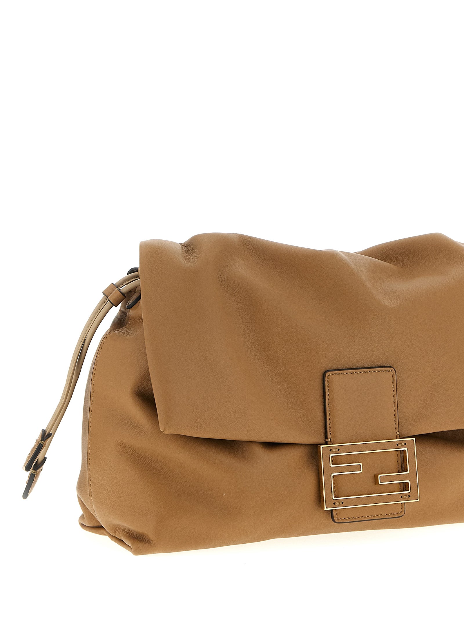 Fendi Beige Lamb Leather Shoulder Women's Bag