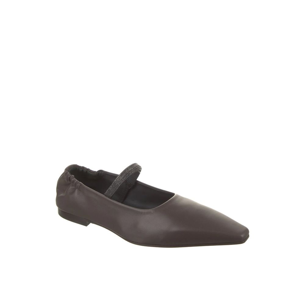 Brunello Cucinelli Brown Leather Ballet Women's Flats