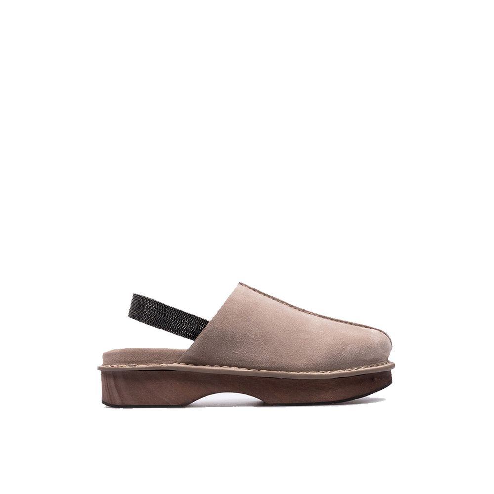 Brunello Cucinelli Brown Leather Women's Mules
