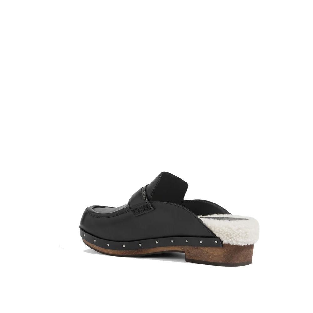 Brunello Cucinelli Black Leather Women's Mules