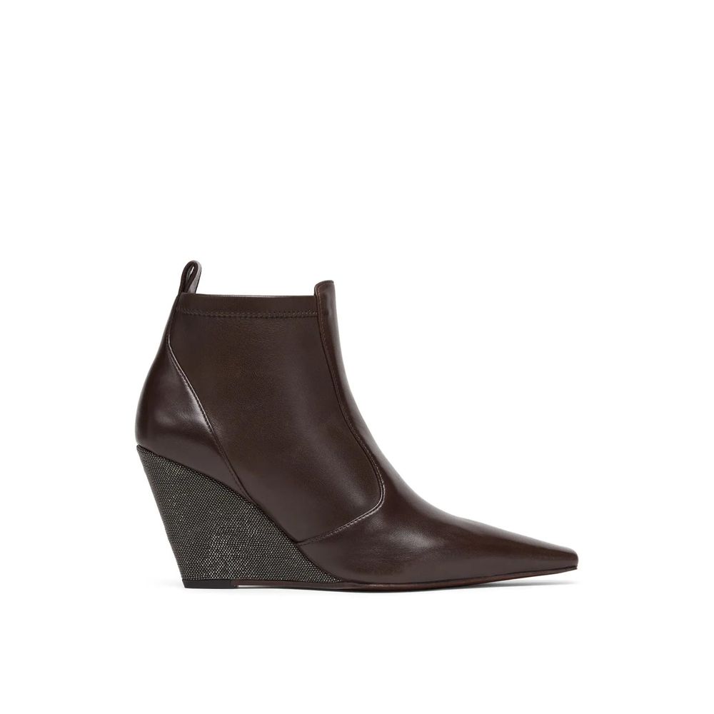 Brunello Cucinelli Brown Leather Ankle Women's Boots