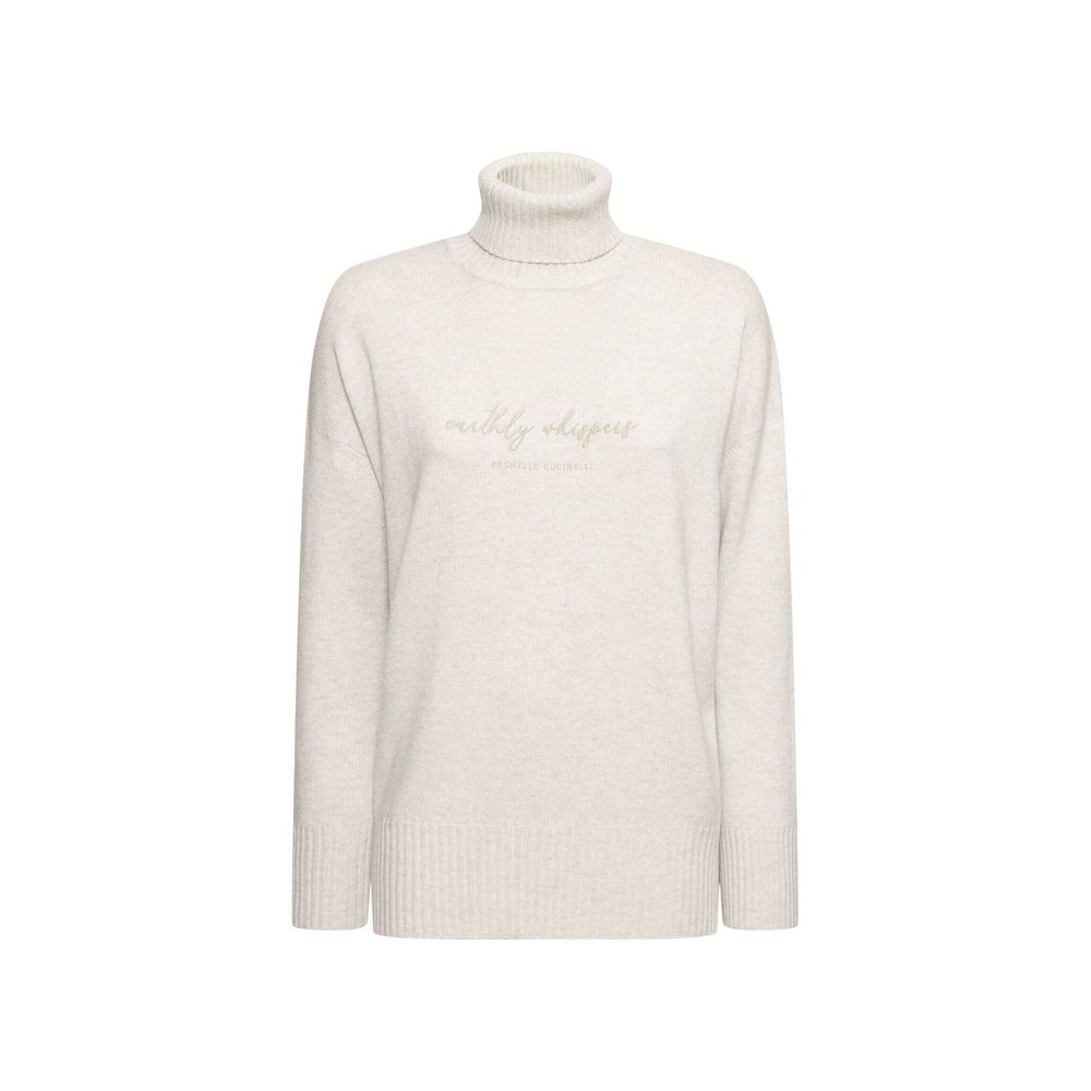 Brunello Cucinelli Beige Cashmere Women's Turtleneck