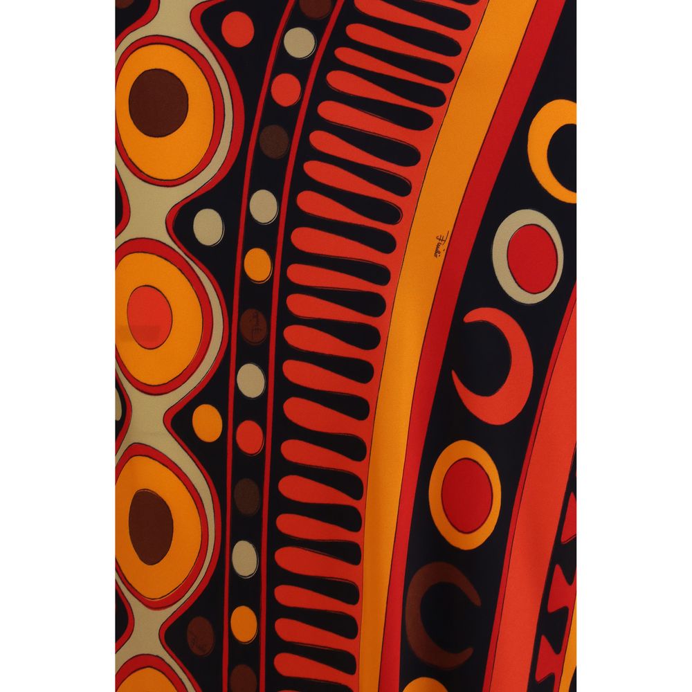 Emilio Pucci Orange Viscose Long Women's Skirt